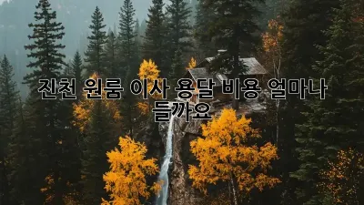 진천 원룸 이사, 용달 비용 얼마나 들까요?